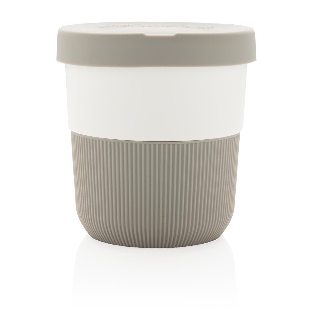 Thermosbeker | PLA | 280 ml | Met siliconen grip | Duurzaam | Grijs (Cool Grey 6)