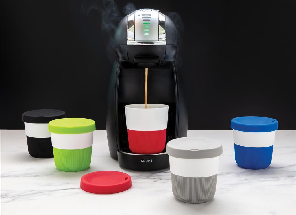 Thermosbeker | PLA | 280 ml | Met siliconen grip | Duurzaam | Grijs (Cool Grey 6)