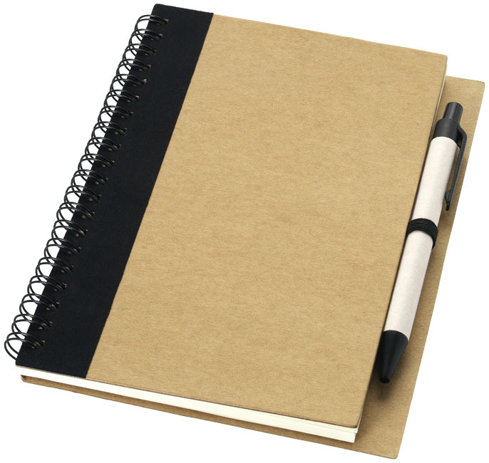 Priestly A6 Recycling Notizbuch mit Stift - natur,schwarz