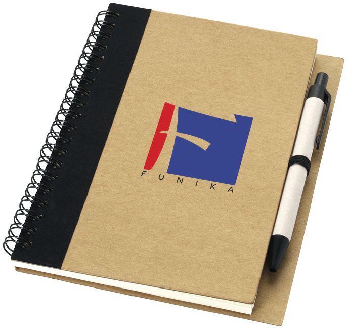 Priestly A6 Recycling Notizbuch mit Stift - natur,schwarz