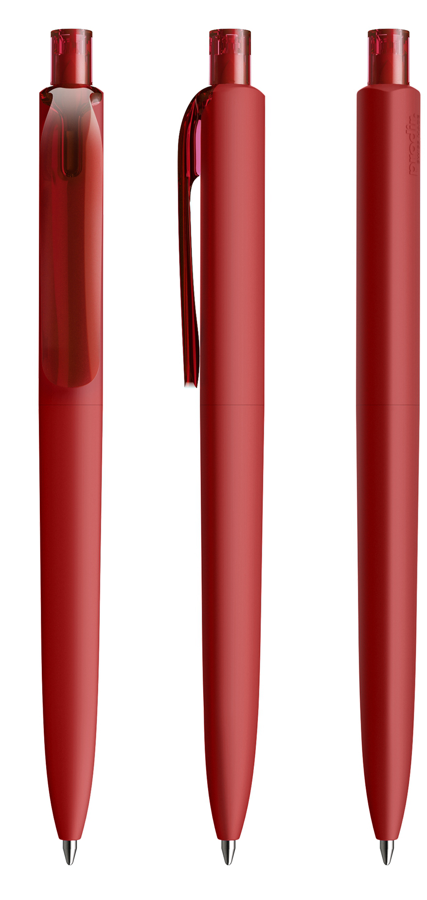 Prodir DS8 PRR push ballpoint pen | Plastic | Soft touch | dark red