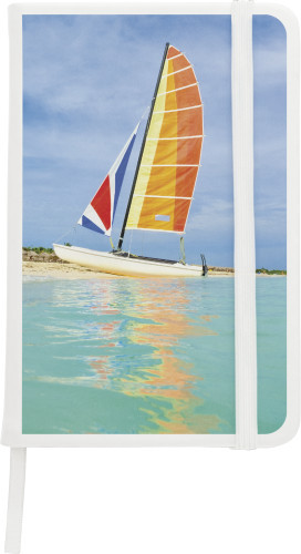 Carnet A5 avec couverture en PU blanc