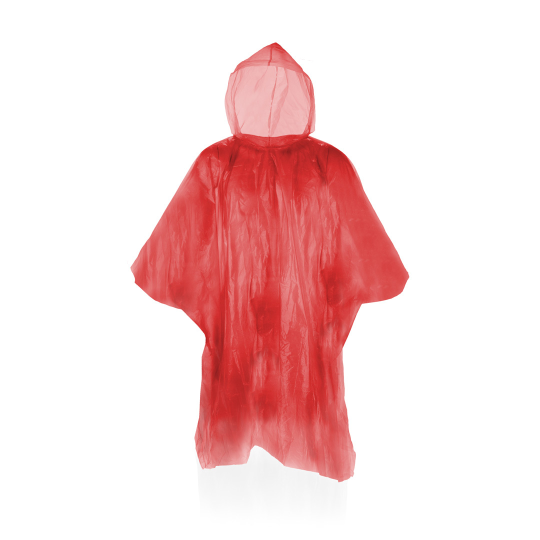 Poncho | Plastic | 127 x 102 cm | Bright colours | Cheap | Red