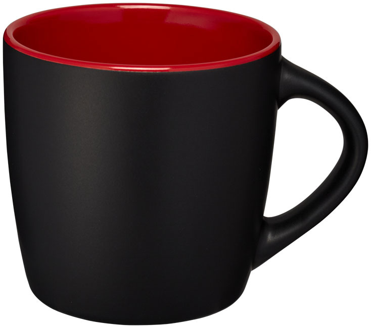 Riviera 340 ml Keramikbecher - schwarz, rot