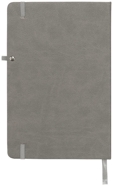 A5 notebook | PU | 128 sheets | Cream lined paper | Storage pocket inside | grey