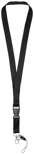 Sagan Lanyard mit abnehmbarer Schnalle und Handyband - schwarz