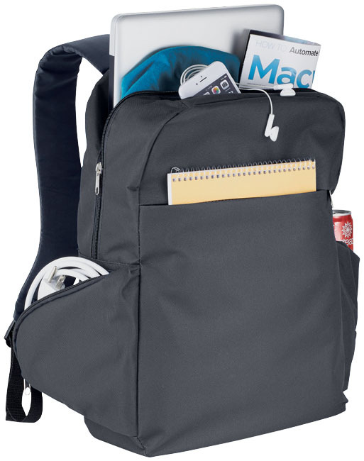 Laptop backpack | Polyester | 15"/15L | Various organisational pockets | charcoal