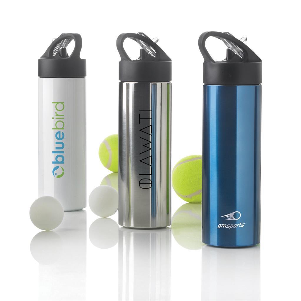 Bouteille d’eau avec paille Sport, blanc