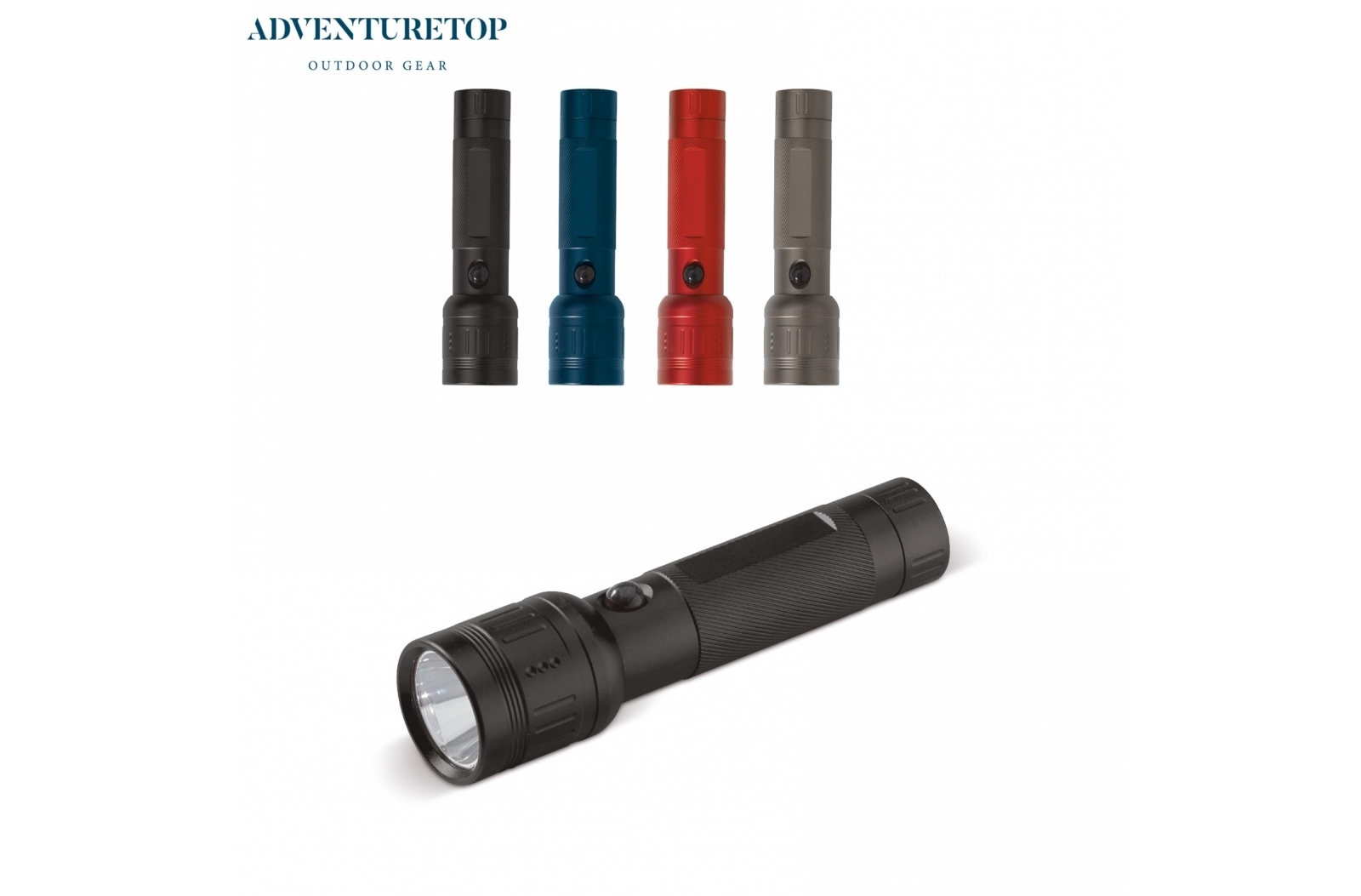 Aluminium zaklamp | 3W LED | Inclusief batterijen | Zwart