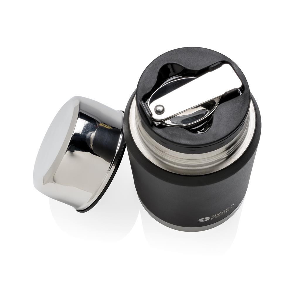 Thermo lunchbox  | Dubbel wandig | RVS | Incl. lepel | 8 uur warm | Zwart