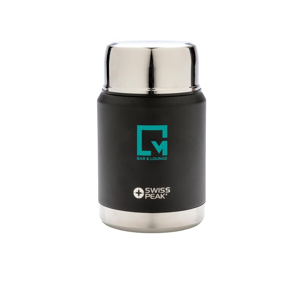 Thermo lunchbox  | Dubbel wandig | RVS | Incl. lepel | 8 uur warm | Zwart