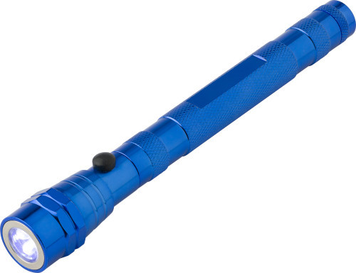 Taschenlampe mit drei LED-Leuchten | Aluminium | Starker Magnet am Ende | Kobaltblau