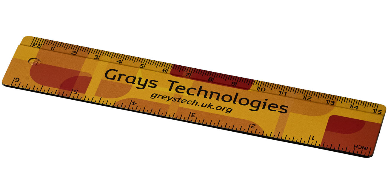 Terran 15 cm Lineal aus 100 % recyceltem Kunststoff - schwarz