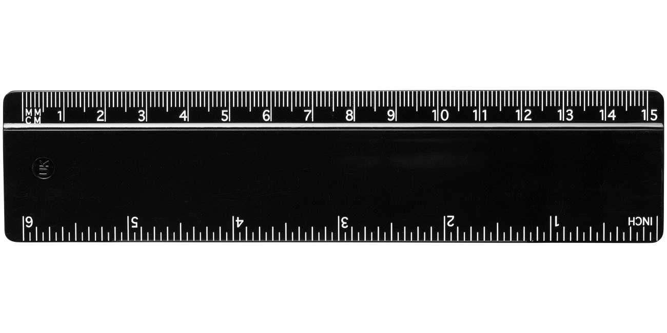 Terran 15 cm Lineal aus 100 % recyceltem Kunststoff - schwarz
