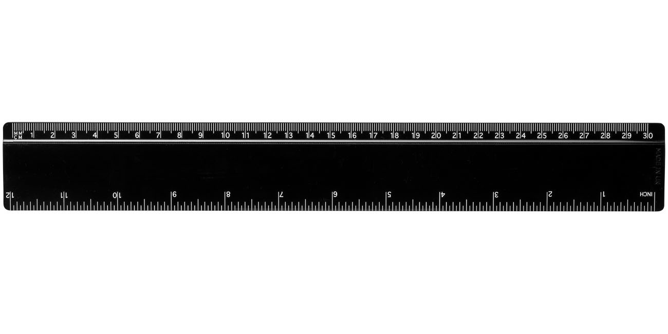 Ruler | Recycled plastic | 30cm | Sustainable | solid black