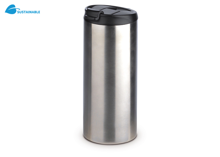 Thermosbeker | PP & siliconen | 350ml | Full-colour rondom bedrukking | Zilver
