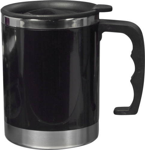 Thermosbeker | Roestvrij staal | 400ml | Gemakkelijk mee te nemen | zwart