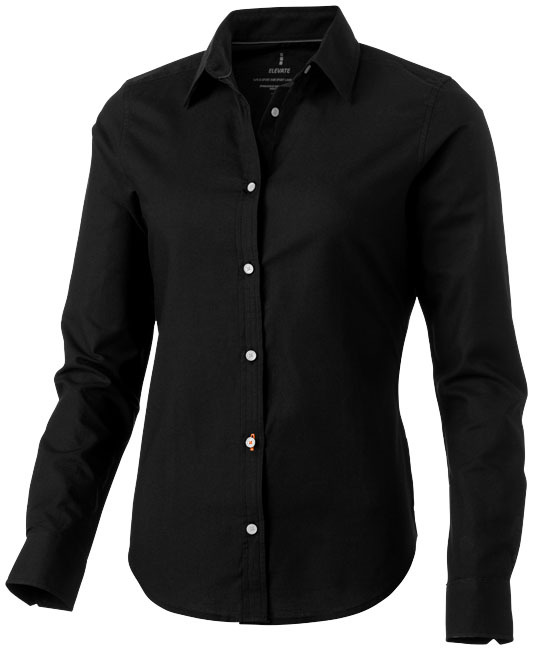 Women's shirt | Cotton | One size | With button-down collar | XXL | solid black