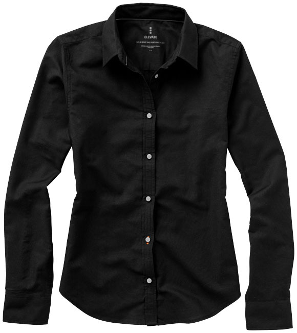 Women's shirt | Cotton | One size | With button-down collar | XXL | solid black