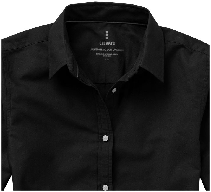 Women's shirt | Cotton | One size | With button-down collar | XXL | solid black