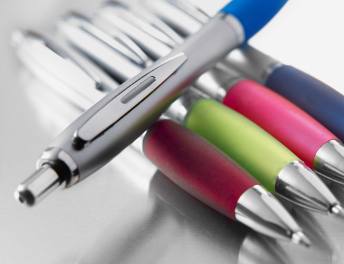 Ballpoint pen | ABS plastic | Coloured rubber grip | black