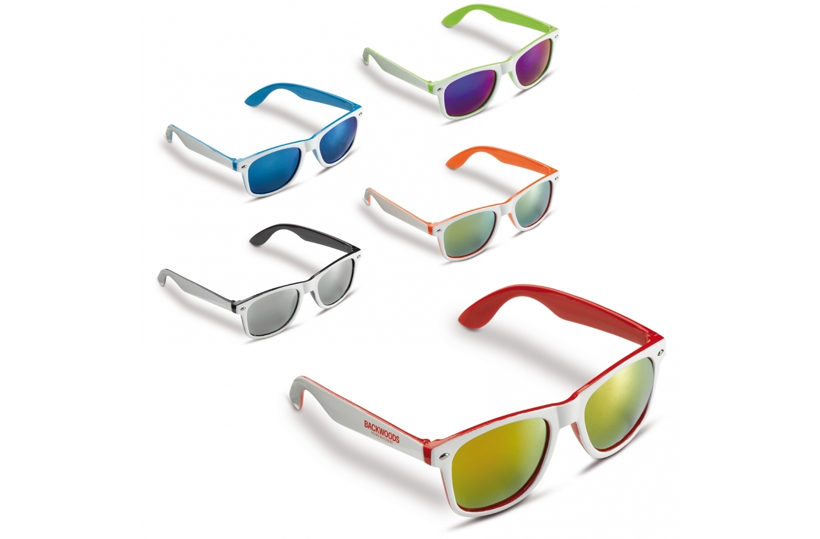Trendy zonnebril | Gespiegelde glazen | Two-tone kleurstelling | Wit ; Zwart