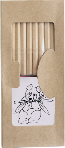 Drawing set | Cardboard | With 10 coloured pencils, ruler 15cm & sharpener | Eco friendly | Neutral Drawing set | Cardboard | With 10 coloured pencils, ruler 15cm & sharpener | Eco friendly | Neutral