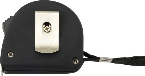 Mètre ruban | Métal et caoutchouc | 2 m | Avec dragonne et clip ceinture | noir Mètre ruban | Métal et caoutchouc | 2 m | Avec dragonne et clip ceinture | noir