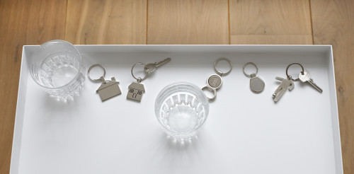 Sleutelhouder in de vorm van een huis | Metaal & zink | Met gelamineerde geschenkdoos | zilver Sleutelhouder in de vorm van een huis | Metaal & zink | Met gelamineerde geschenkdoos | zilver