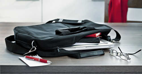 Laptop bag 15 inch | Microfibre and polyester | Incl. two interior pockets | black