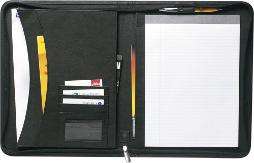 A4 Conference folder | Bonded leather | Incl. elasticated pen loop | black A4 Conference folder | Bonded leather | Incl. elasticated pen loop | black