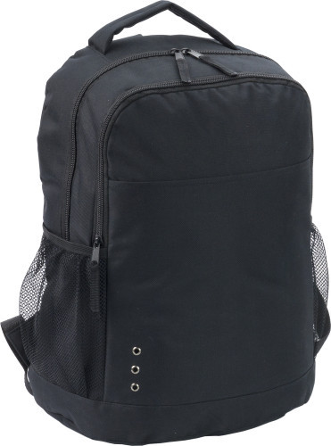 Backpack | Polyester | Zippered front pocket | black