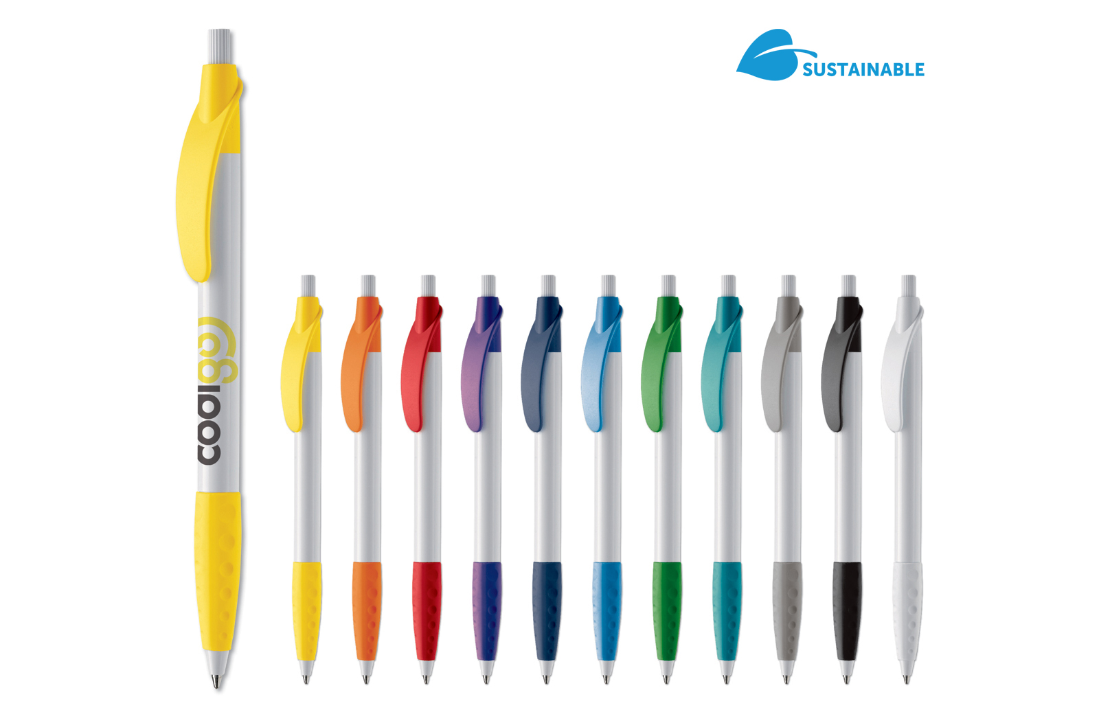 Biros | Plastic | Blauwe inkt | Wit ; Zwart