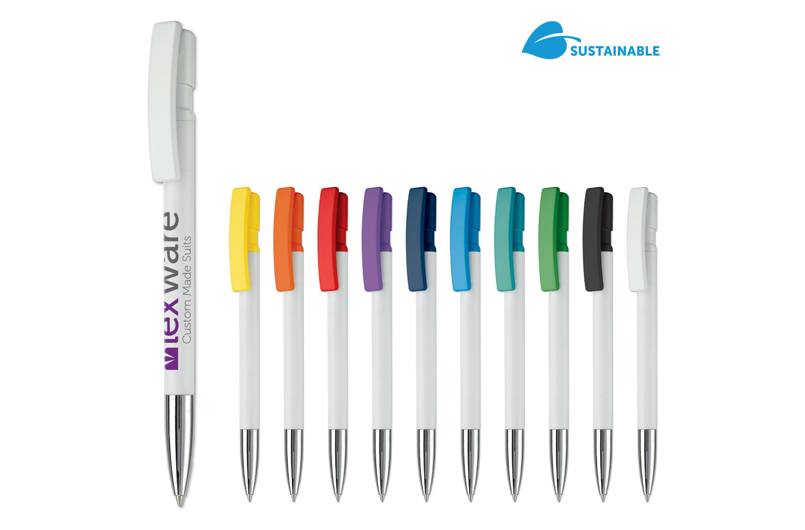 Ballpen metal tip hard color | Nash | Blue ink | White ; Black