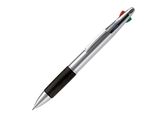 4-in-1 balpen | ABS | Blauwe, rode, groene & zwarte inkt | Gekleurde greep | Zilver ; Zwart 4-in-1 balpen | ABS | Blauwe, rode, groene & zwarte inkt | Gekleurde greep | Zilver ; Zwart