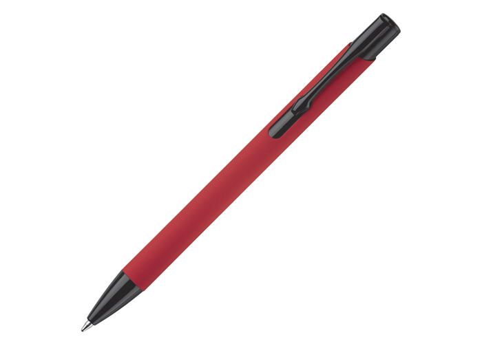 25 st. Bedrukte Balpen Alicante rubberised zwart / zwart bedrukken
