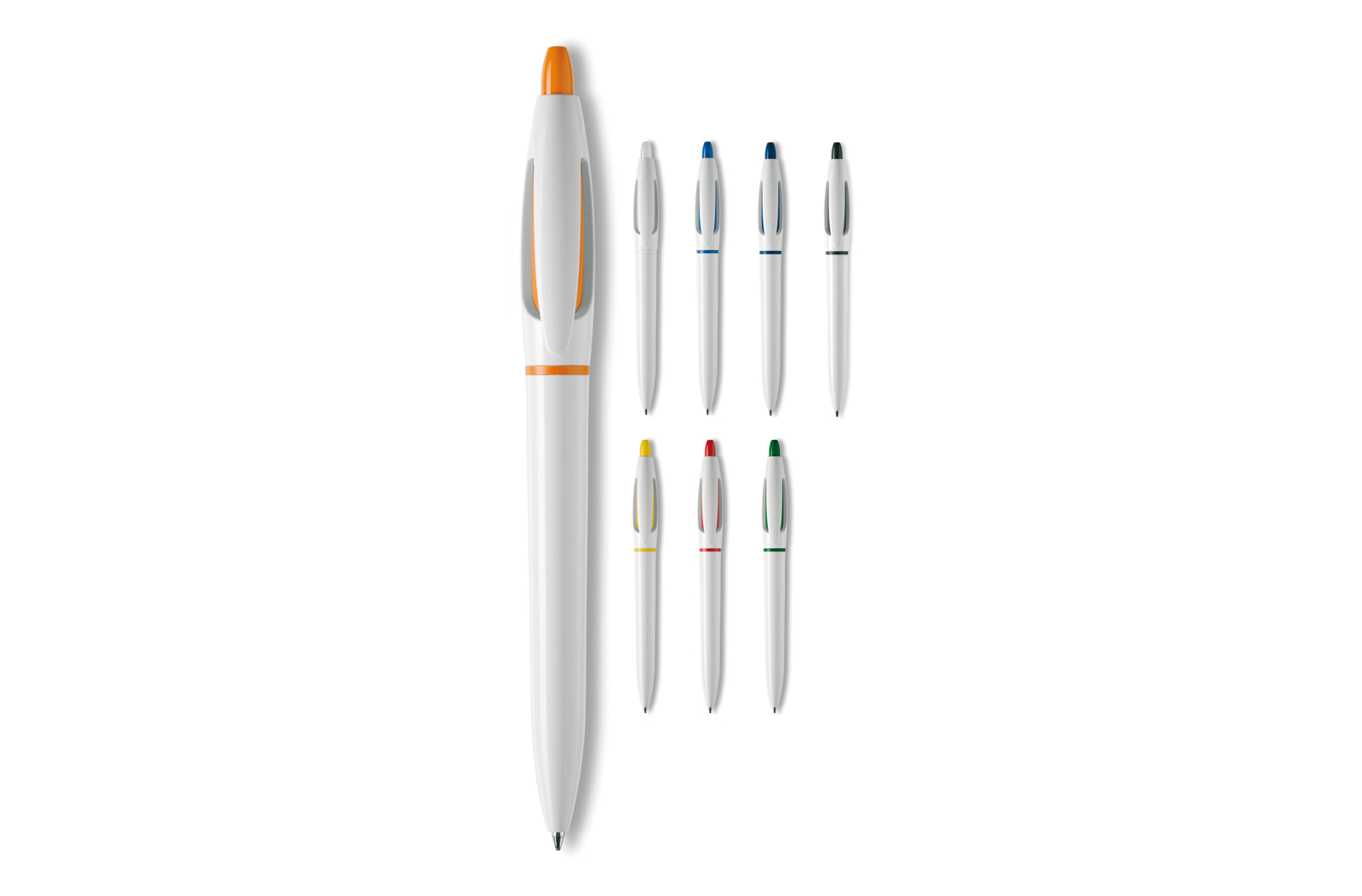 Biros | Plastic | Blue ink | White ; Yellow