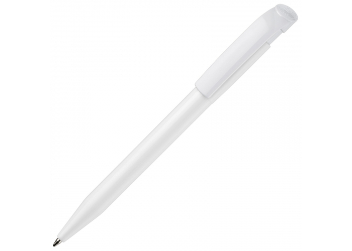 Biros | Balpen met gebogen clip | Plastic | Blauwe inkt | Wit Biros | Balpen met gebogen clip | Plastic | Blauwe inkt | Wit