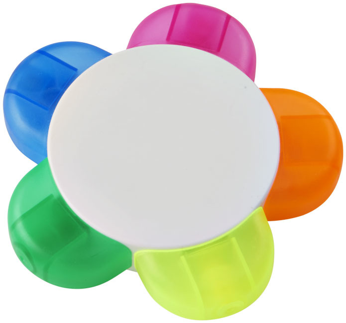 5-colour highlighter | ABS Plastic | Flower-shaped | white 5-colour highlighter | ABS Plastic | Flower-shaped | white