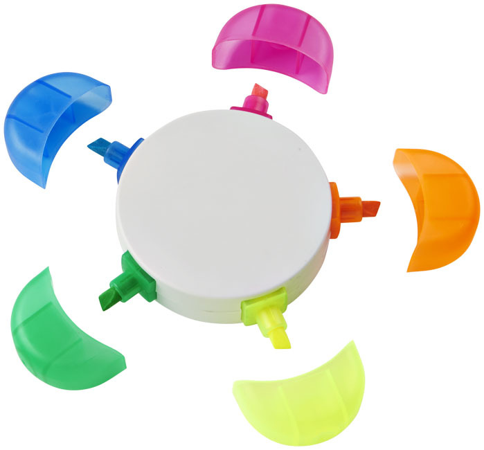 5-colour highlighter | ABS Plastic | Flower-shaped | white 5-colour highlighter | ABS Plastic | Flower-shaped | white