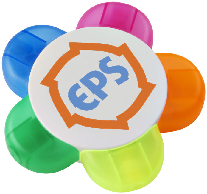 5-colour highlighter | ABS Plastic | Flower-shaped | white 5-colour highlighter | ABS Plastic | Flower-shaped | white
