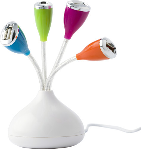 USB-Hub | ABS | 4 Anschlüsse | Kabellänge 54 cm | custom;multicolor