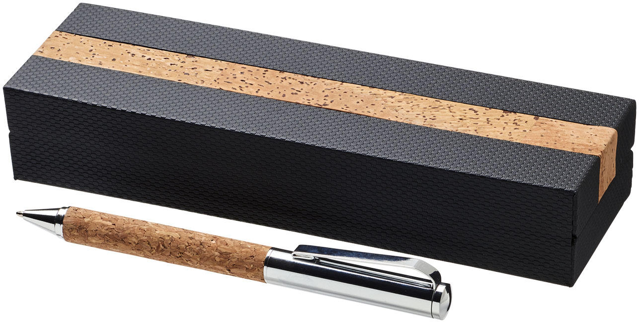 Stylo à bille | Liège | Mécanisme de rotation | naturel;argent Stylo à bille | Liège | Mécanisme de rotation | naturel;argent