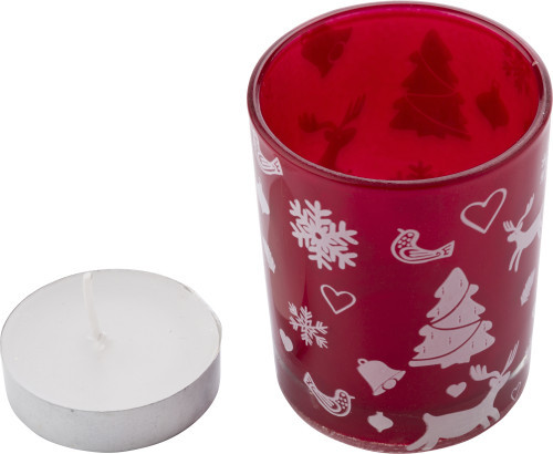 Kerze Kristen | Glas | Weihnachtsdekoration | Rot