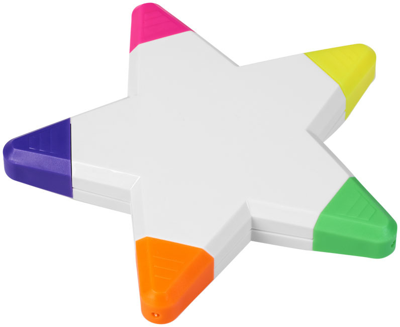 5-colour highlighter | PP Plastic | Star-shaped | white 5-colour highlighter | PP Plastic | Star-shaped | white