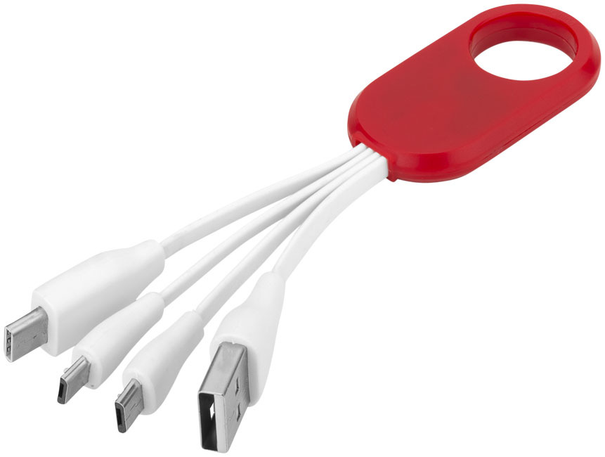 Troup charging cable | ABS Plastic | 4-in-1 | Red Troup charging cable | ABS Plastic | 4-in-1 | Red