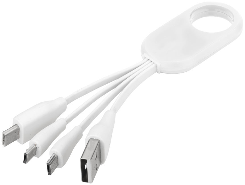 Câble de charge Troup | Plastique ABS | 4-en-1 | blanc Câble de charge Troup | Plastique ABS | 4-en-1 | blanc