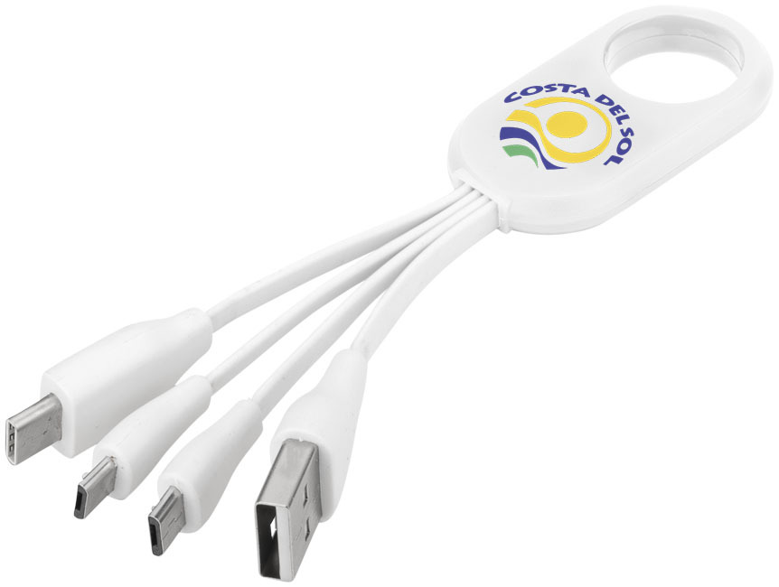 Câble de charge Troup | Plastique ABS | 4-en-1 | blanc Câble de charge Troup | Plastique ABS | 4-en-1 | blanc