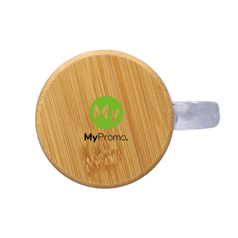 Mok | Gerecycled soda-kalkglas | 300 ml | Bamboe deksel