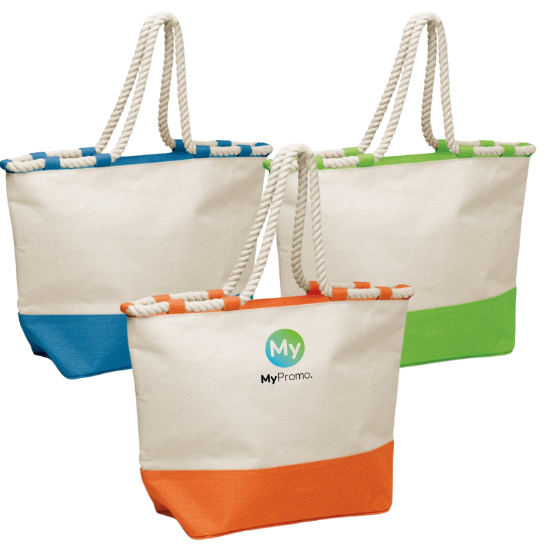 Einkaufs-/Strandtasche | Leinwand | 34x52x17cm | Helle Farben